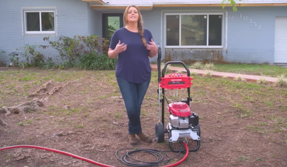 Gas pressure washer front yard