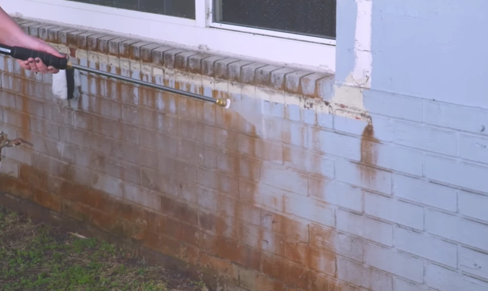 Removing rust stains brick pressure washer